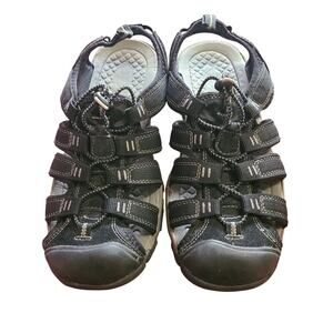 Men's Croft & Barrow Closed Toe Fisherman Sandals Size 8 Black Slip‎ On Hiking